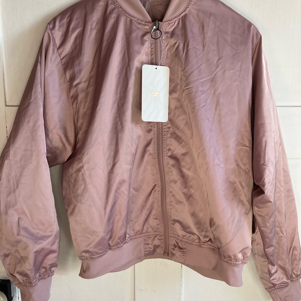 Fabletics Reversible EVA Bomber Jacket Blush Pink… - image 3
